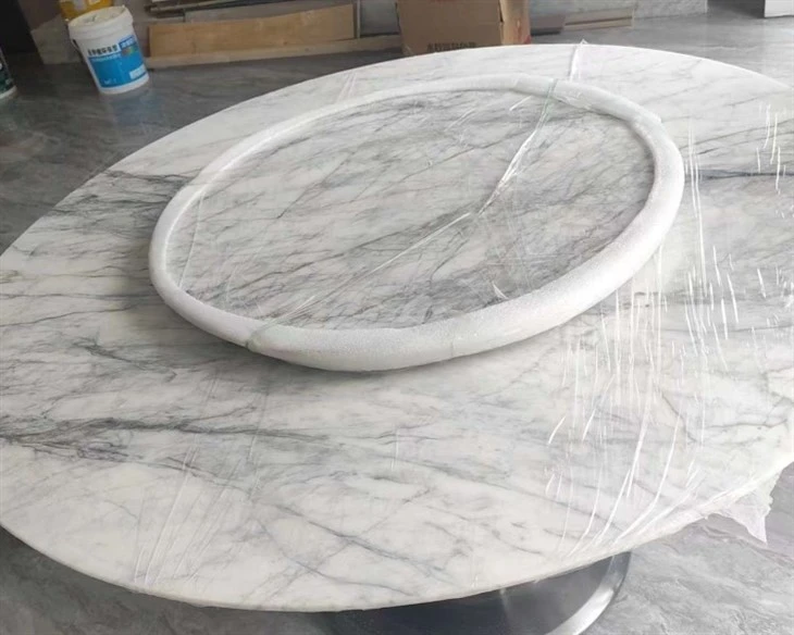 Zermatt White Marble Dining Table